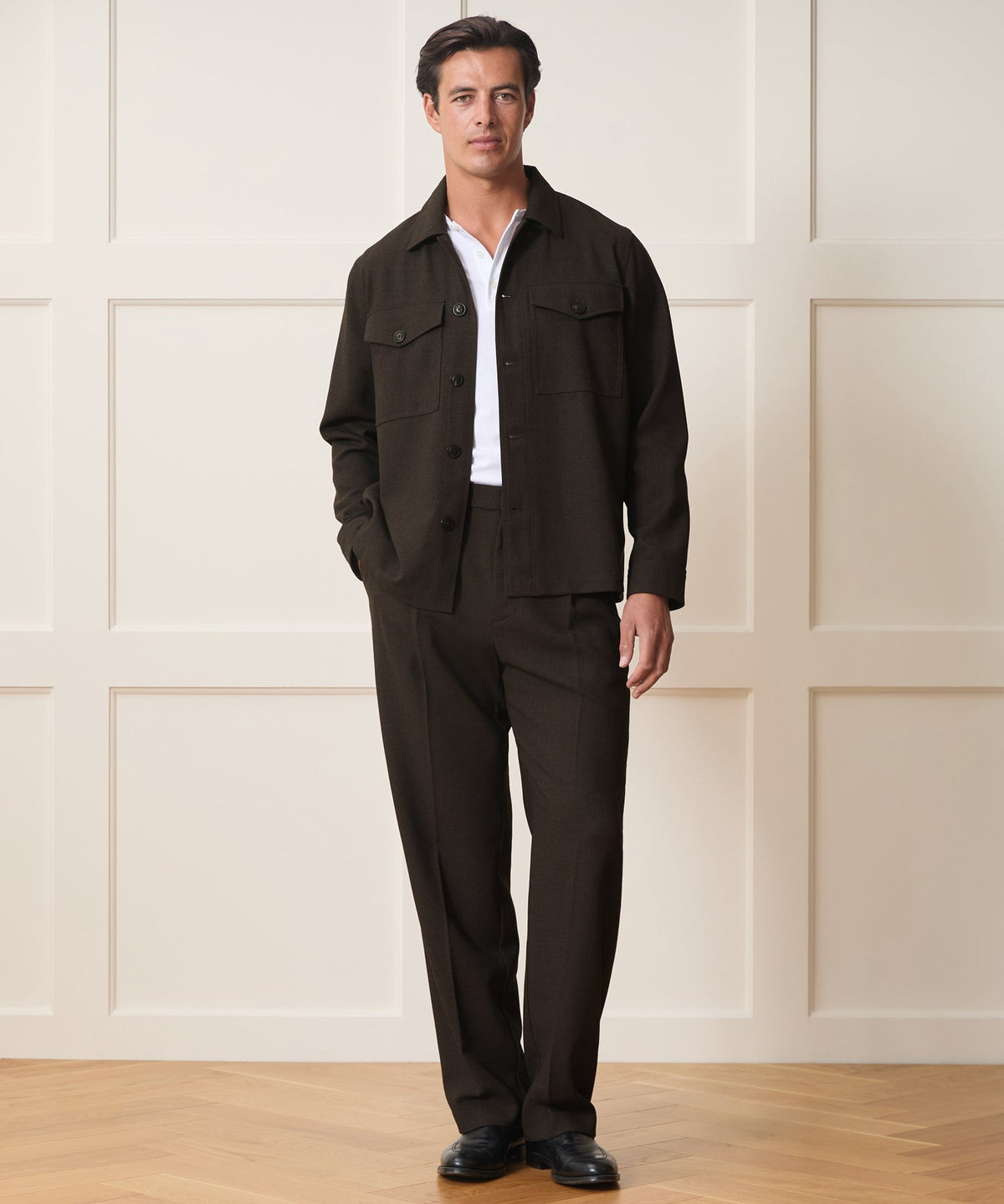 Todd Snyder Italian Wool Military Overshirt - Brown