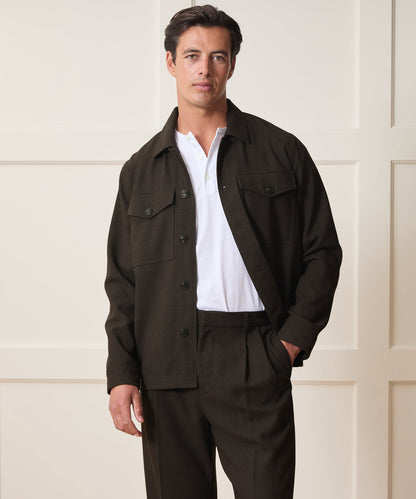 Todd Snyder Italian Wool Military Overshirt - Brown