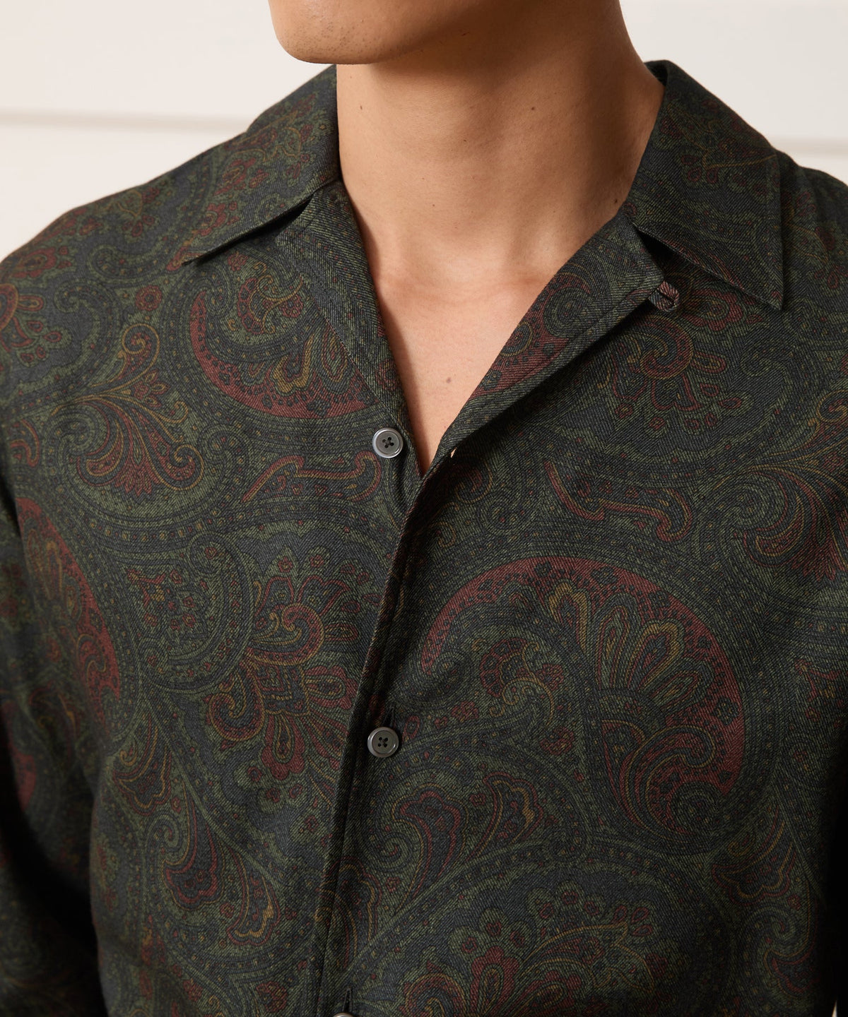 Todd Snyder Paisley Camp Shirt - Olive