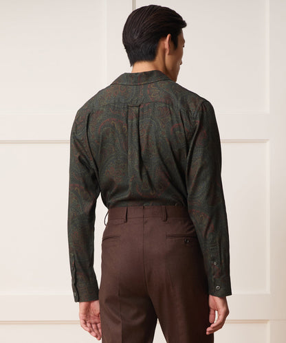 Todd Snyder Paisley Camp Shirt - Olive