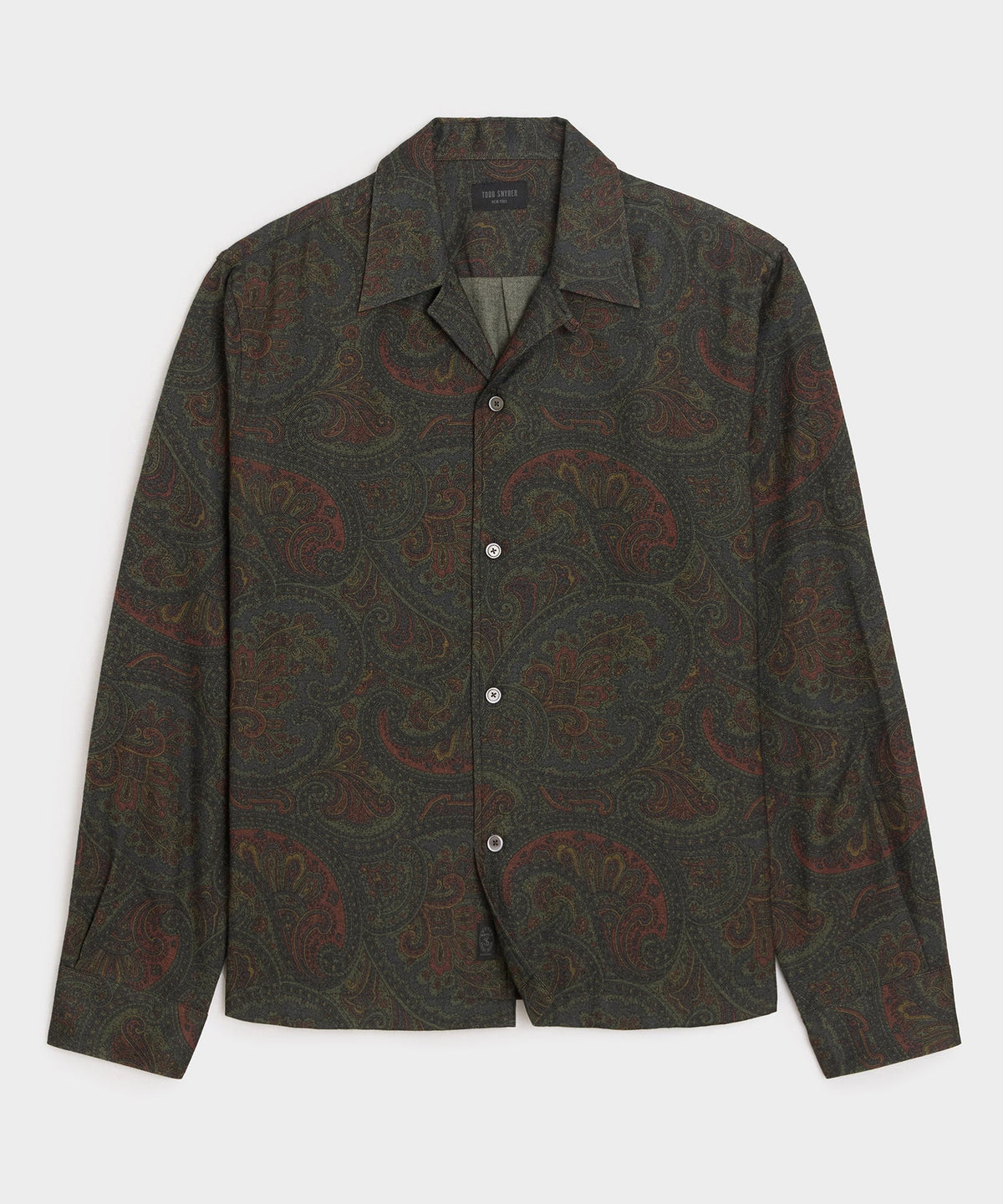 Todd Snyder Paisley Camp Shirt - Olive
