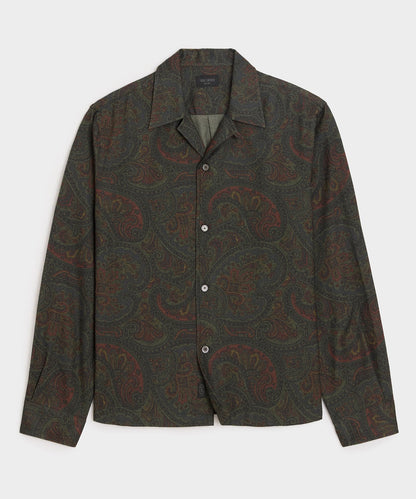 Todd Snyder Paisley Camp Shirt - Olive