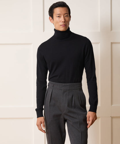 Todd Snyder Silk-Cashmere Turtleneck Sweater - Black