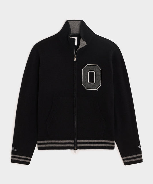 Todd Snyder Todd Snyder x The Ohio State University™ Cashmere Full-Zip Sweater - Pitch Black