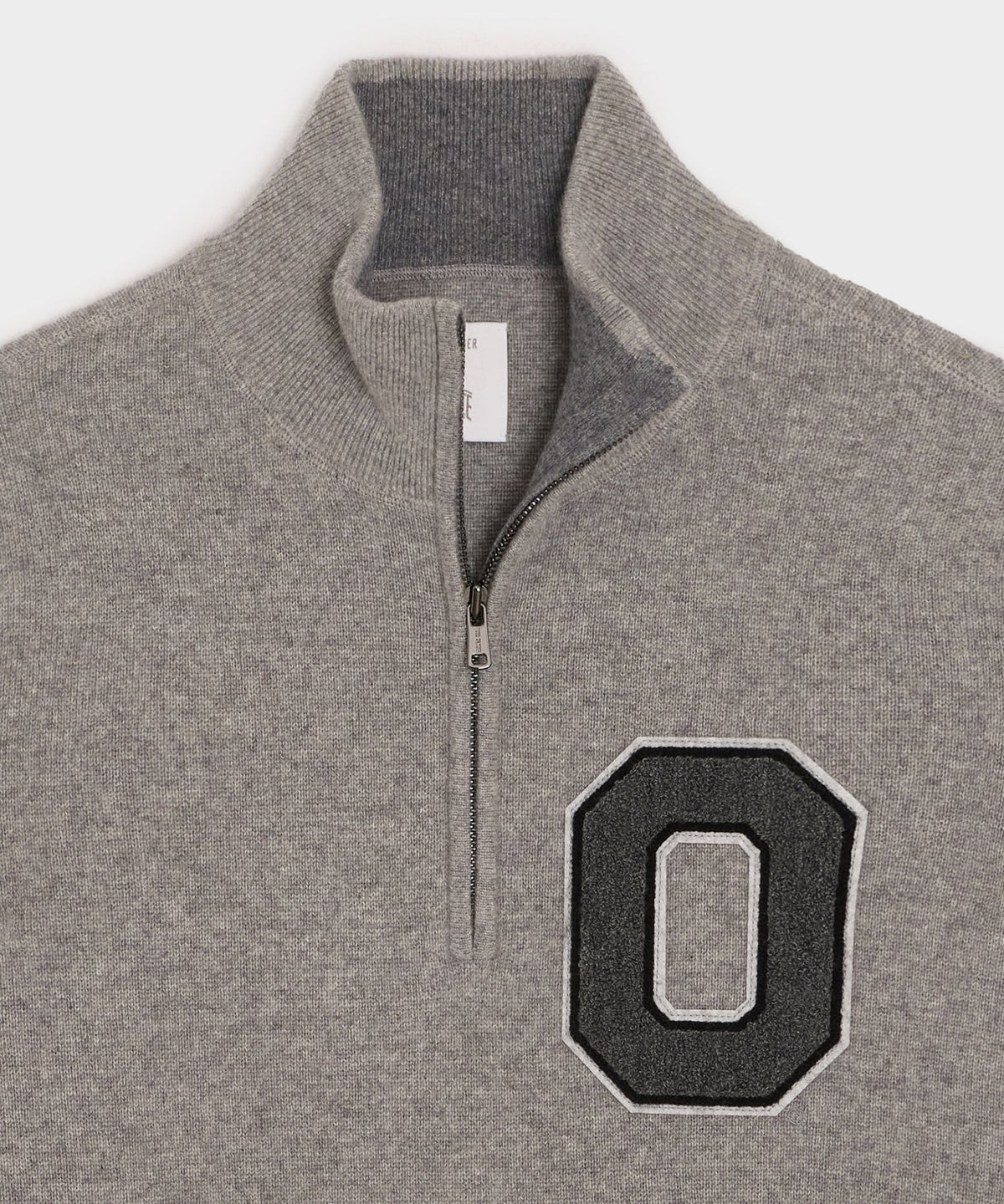 Todd Snyder Todd Snyder x The Ohio State University™ Cashmere Quarter-Zip Sweater - Light Grey Heather