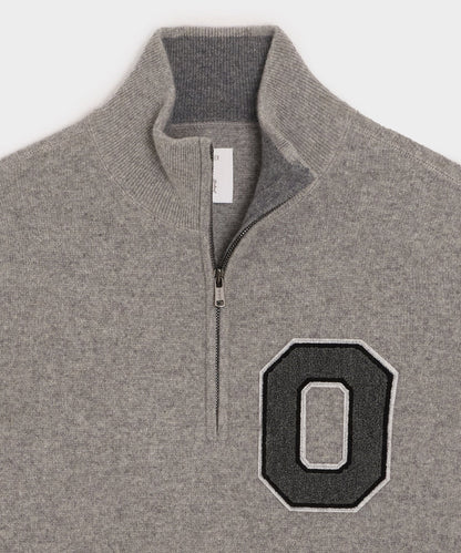 Todd Snyder Todd Snyder x The Ohio State University™ Cashmere Quarter-Zip Sweater - Light Grey Heather