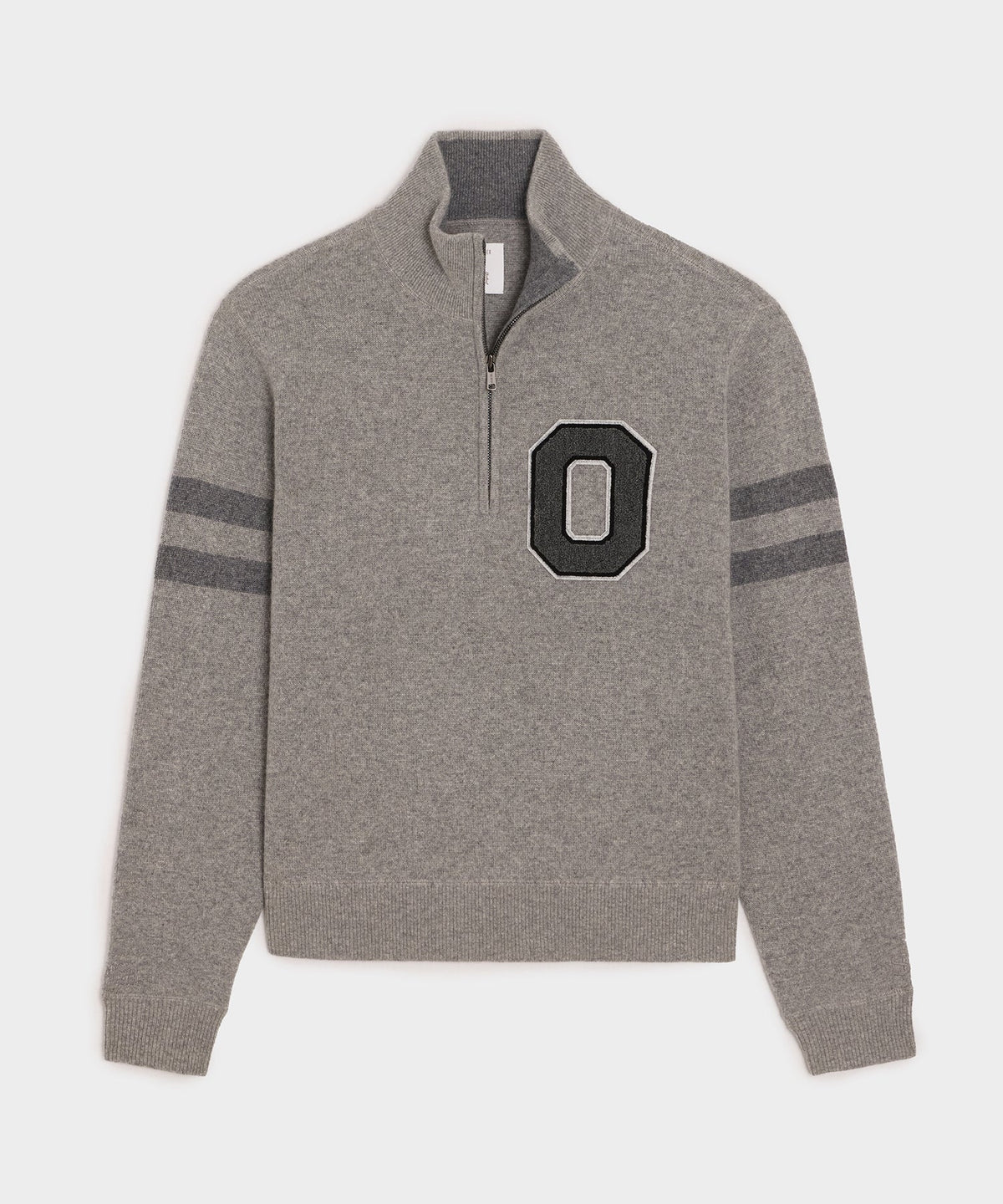 Todd Snyder Todd Snyder x The Ohio State University™ Cashmere Quarter-Zip Sweater - Light Grey Heather