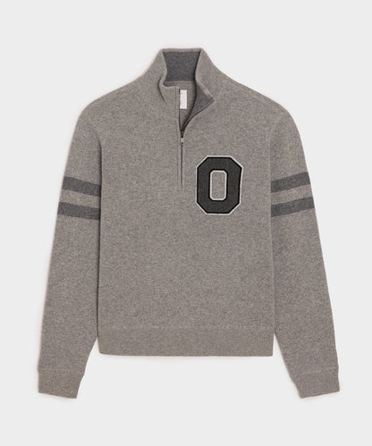 Todd Snyder Todd Snyder x The Ohio State University™ Cashmere Quarter-Zip Sweater - Light Grey Heather