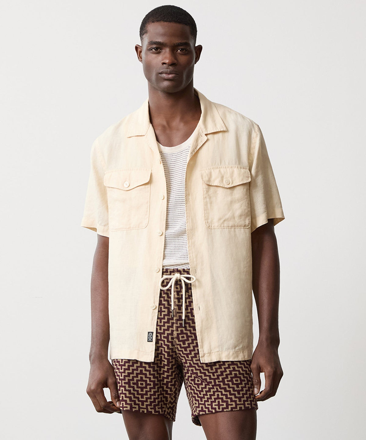 Todd Snyder Linen Panama Shirt - Sand Dollar