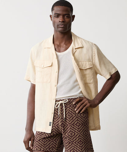Todd Snyder Linen Panama Shirt - Sand Dollar