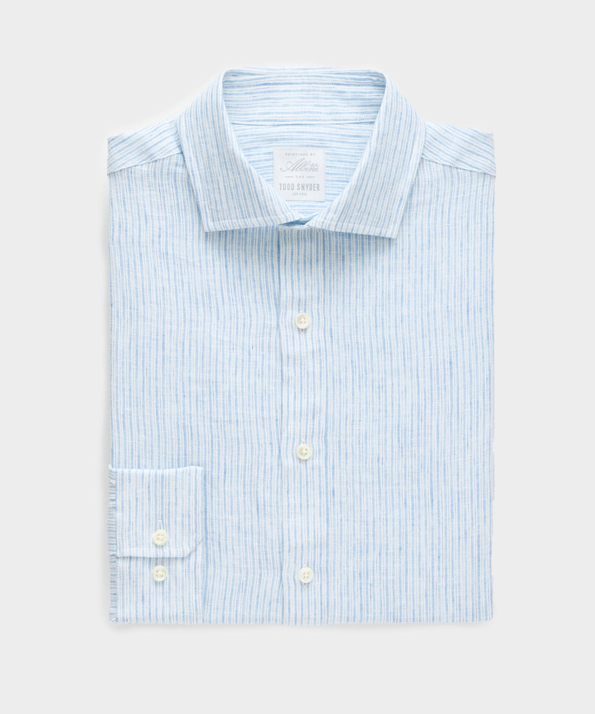 Todd Snyder Italian Linen Spread Collar Dress Shirt - Light Blue