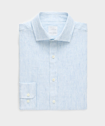 Todd Snyder Italian Linen Spread Collar Dress Shirt - Light Blue
