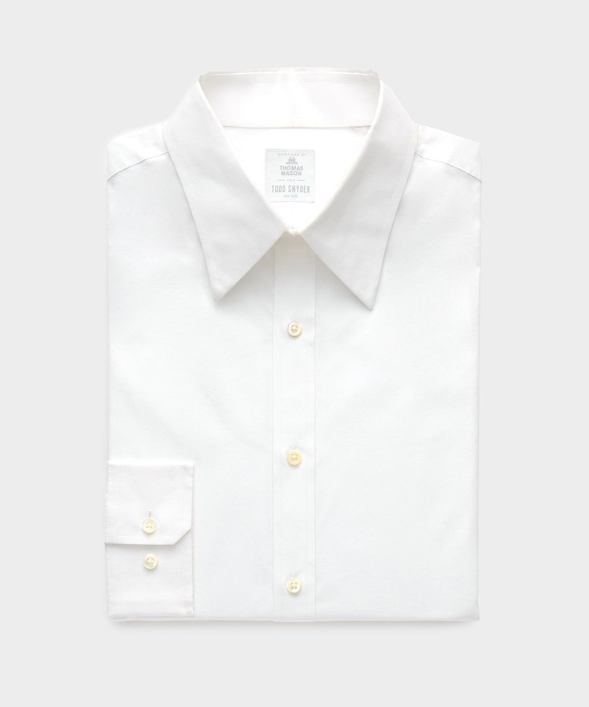 Todd Snyder Cotton Poplin Long Point Collar Dress Shirt - White