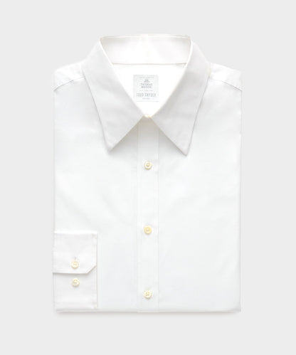 Todd Snyder Cotton Poplin Long Point Collar Dress Shirt - White