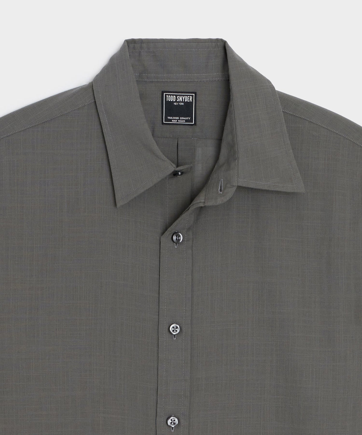 Todd Snyder Slim Summerweight Point Collar Shirt - Wrought Iron