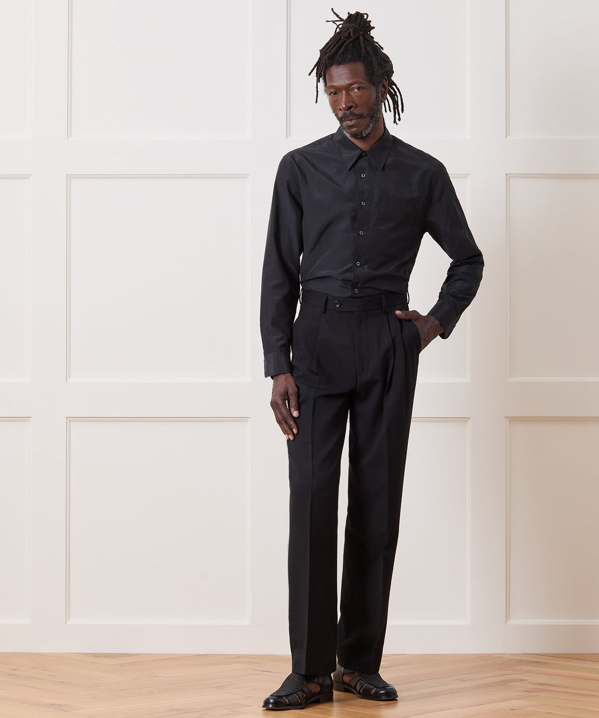 Todd Snyder Cotton-Silk Big Shirt - Black