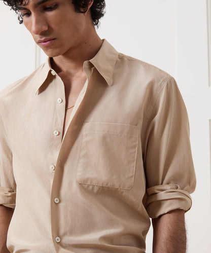 Todd Snyder Cotton-Silk Big Shirt - Khaki