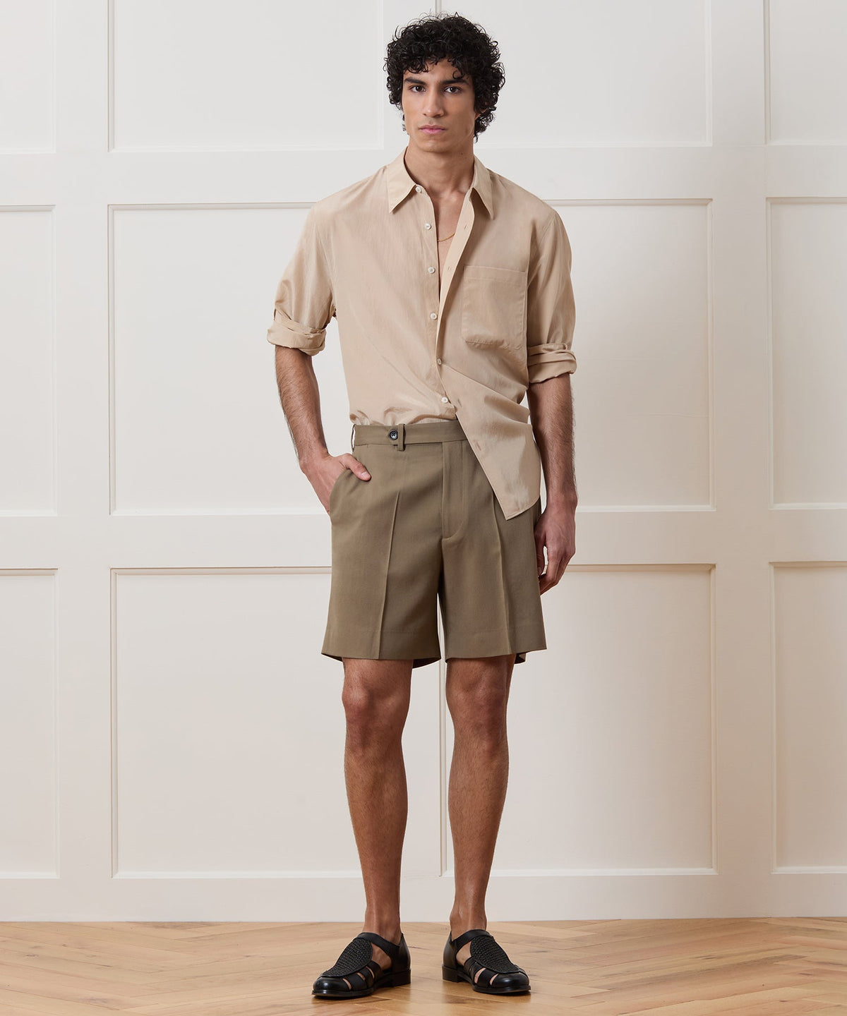 Todd Snyder Cotton-Silk Big Shirt - Khaki