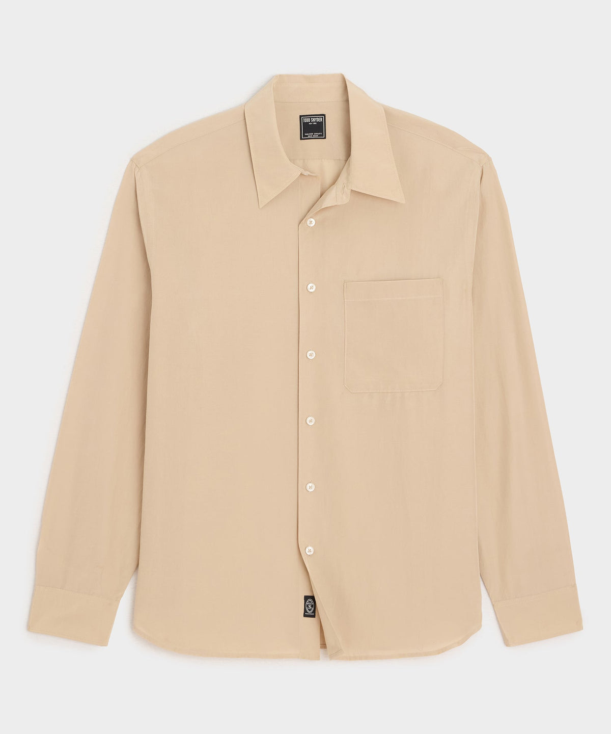 Todd Snyder Cotton-Silk Big Shirt - Khaki