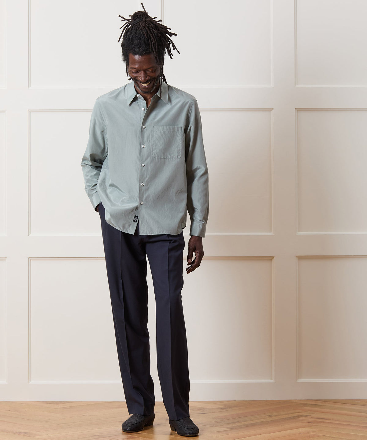 Todd Snyder Cotton-Silk Big Shirt - Silver Lake