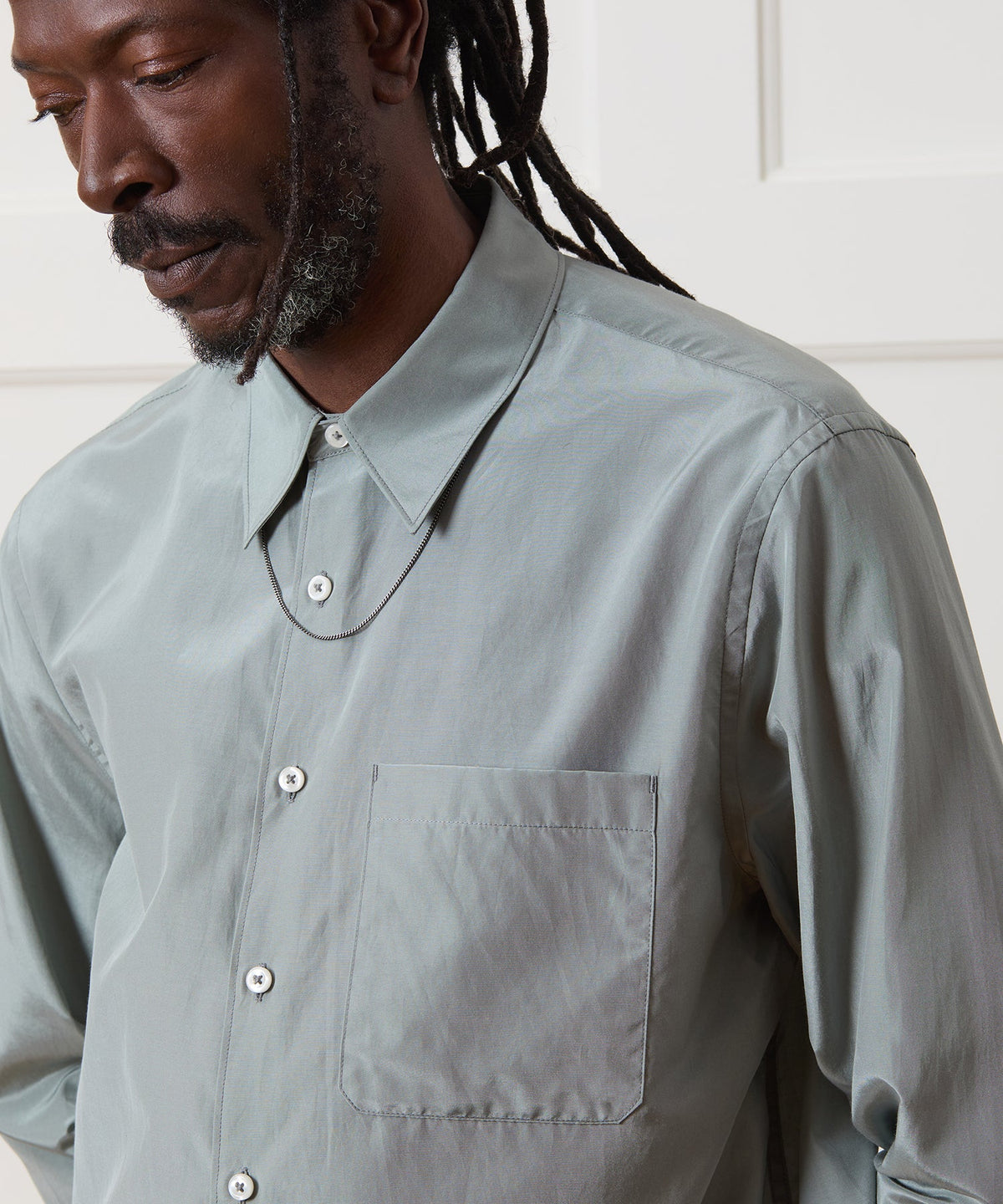 Todd Snyder Cotton-Silk Big Shirt - Silver Lake