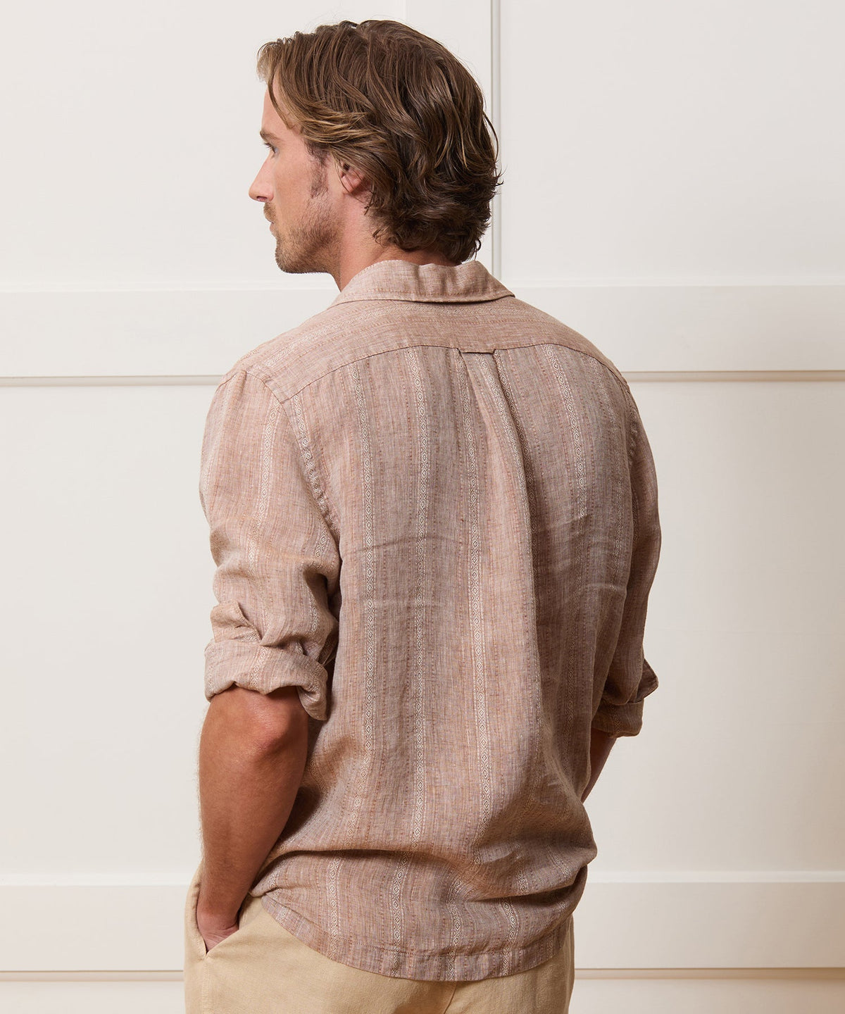 Todd Snyder Relaxed Linen Popover Shirt - Rust