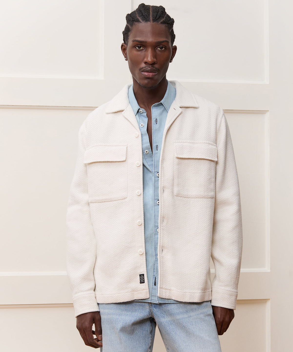Todd Snyder Linen-Cotton Textured Shirt Jacket - White