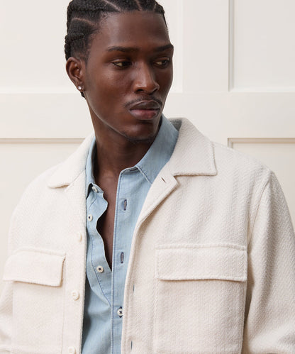 Todd Snyder Linen-Cotton Textured Shirt Jacket - White