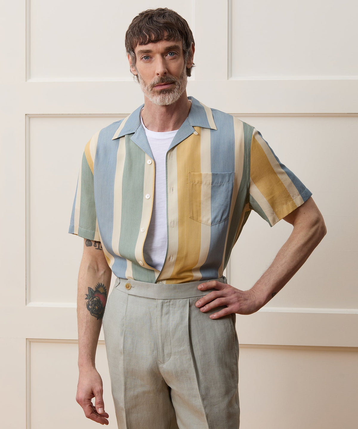 Todd Snyder Cropped Rayon Capri Shirt - Ivory