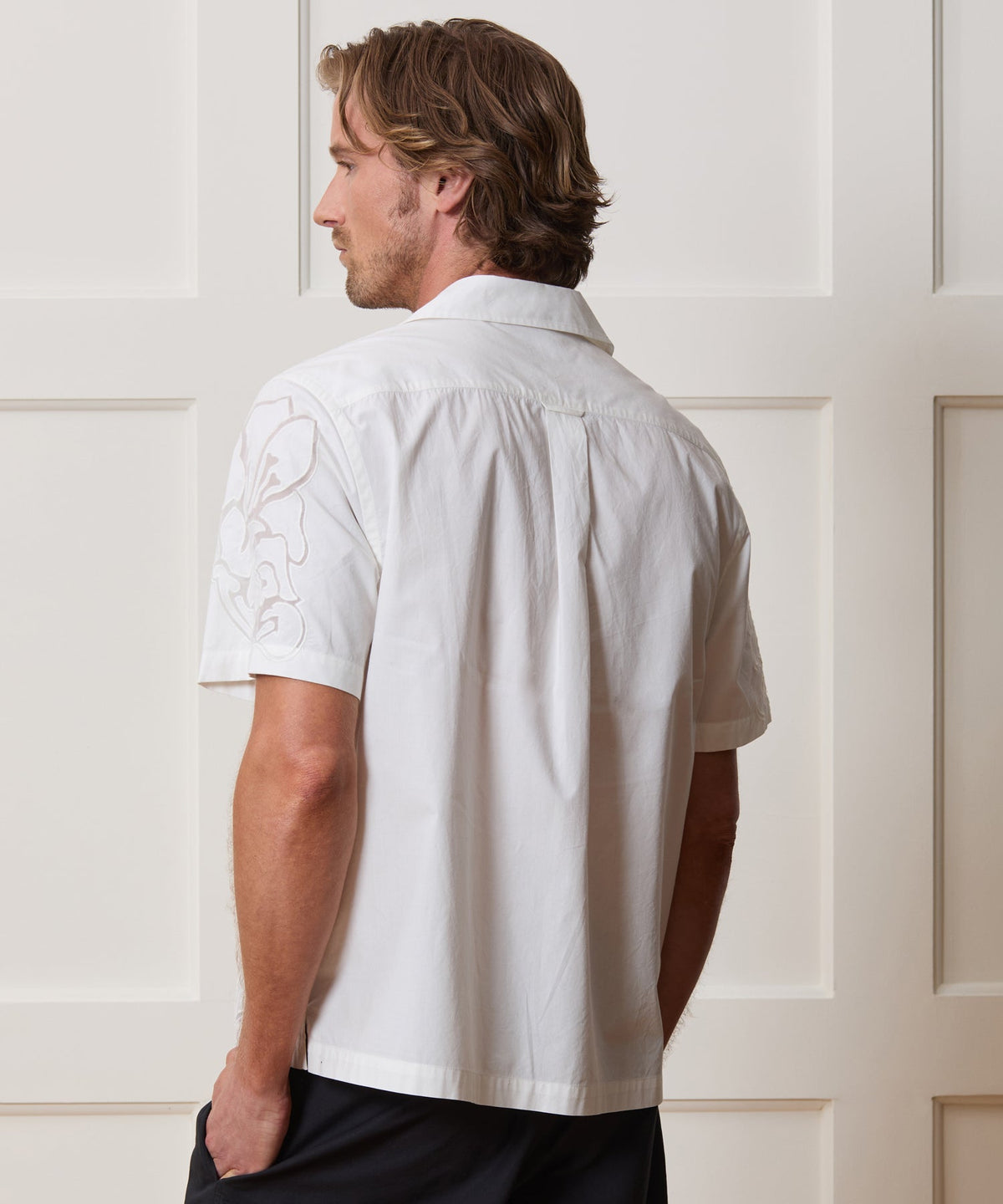 Todd Snyder Cropped Cotton Camp Collar Shirt - White