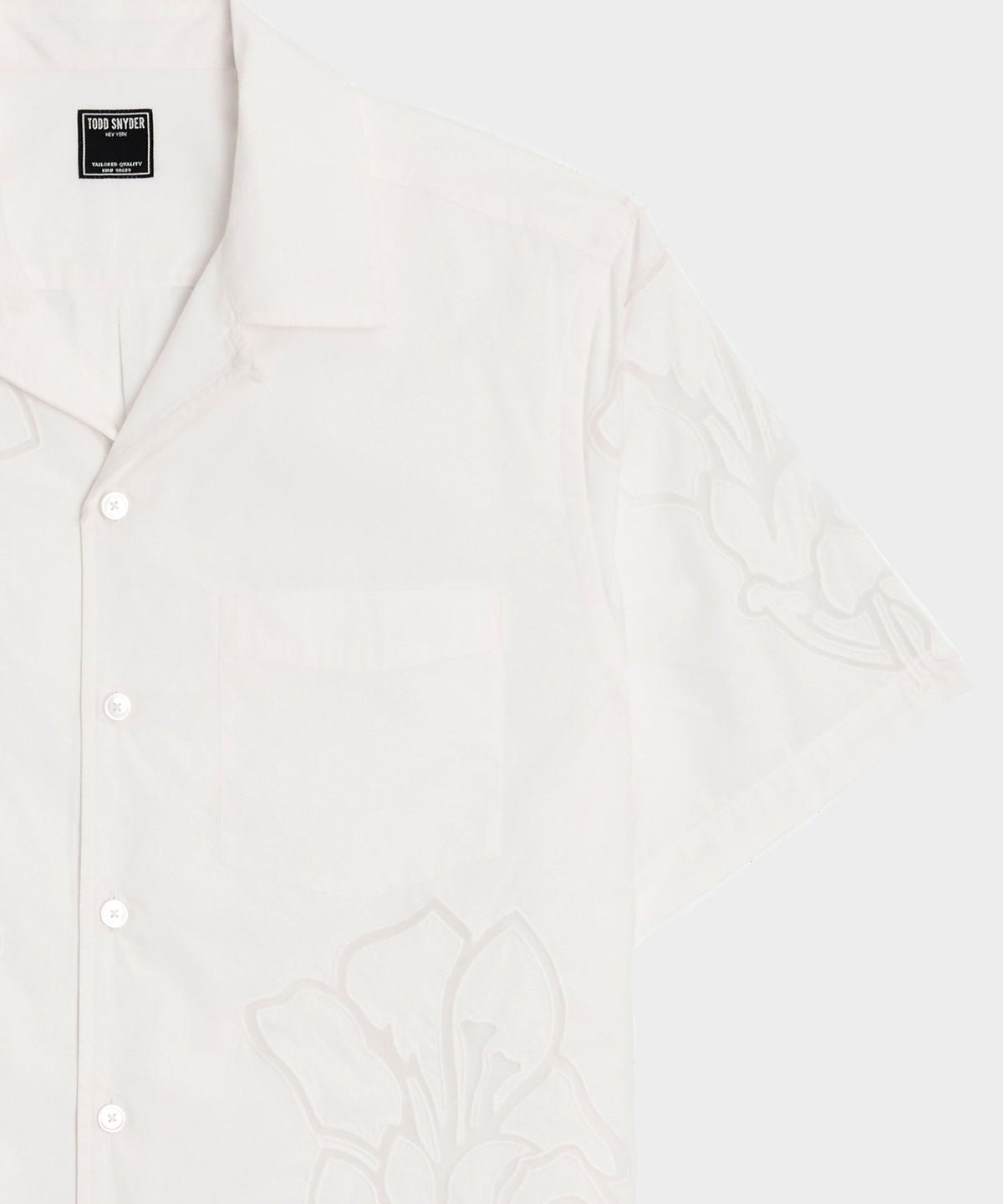 Todd Snyder Cropped Cotton Camp Collar Shirt - White