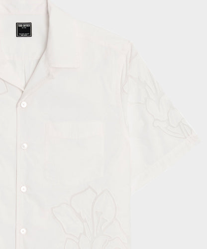 Todd Snyder Cropped Cotton Camp Collar Shirt - White