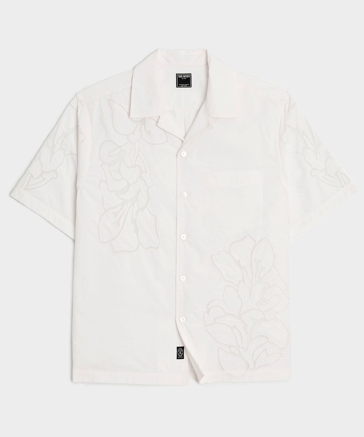 Todd Snyder Cropped Cotton Camp Collar Shirt - White