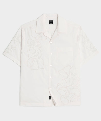 Todd Snyder Cropped Cotton Camp Collar Shirt - White