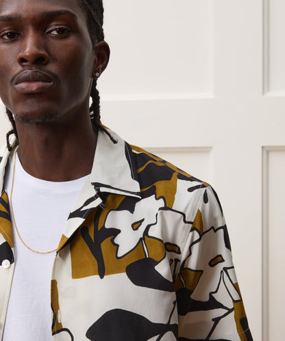 Todd Snyder Cropped Silk-Cotton Camp Collar Shirt - White