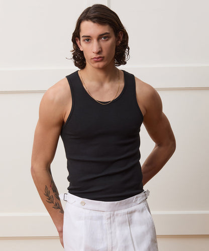 Todd Snyder Slim Ribbed Tank - Black