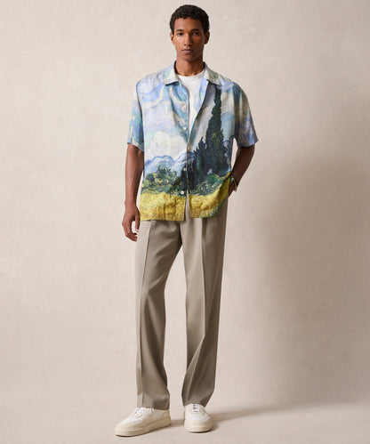 Todd Snyder Todd Snyder x The Met Van Gogh Wheat Field With Cypresses Cabana Shirt - Blue