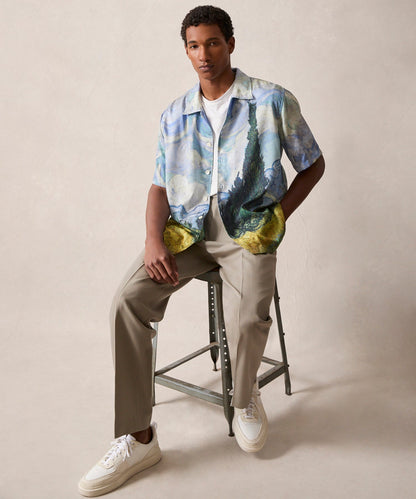 Todd Snyder Todd Snyder x The Met Van Gogh Wheat Field With Cypresses Cabana Shirt - Blue