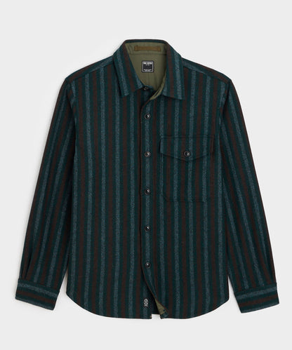 Todd Snyder Wool Striped Utility Shirt Jacket - Blue