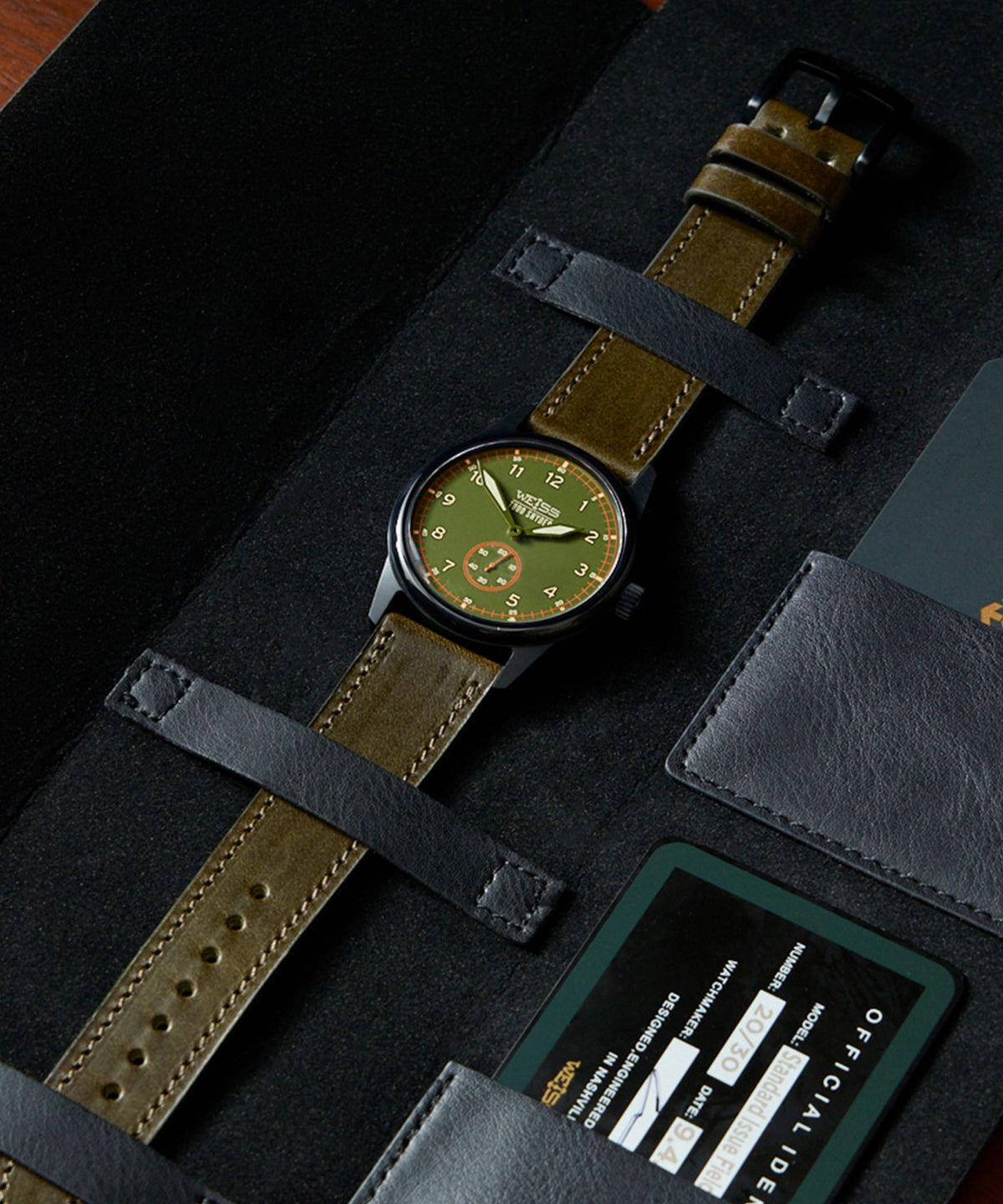 Todd Snyder Todd Snyder x Weiss Watch Company 38MM Standard Issue Watch - Olive