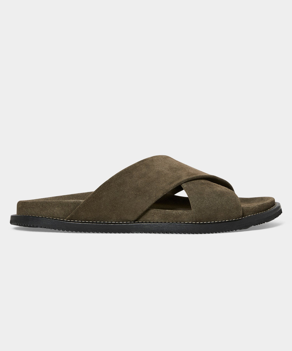 Todd Snyder Nomad Suede Crossover Sandal - Olive