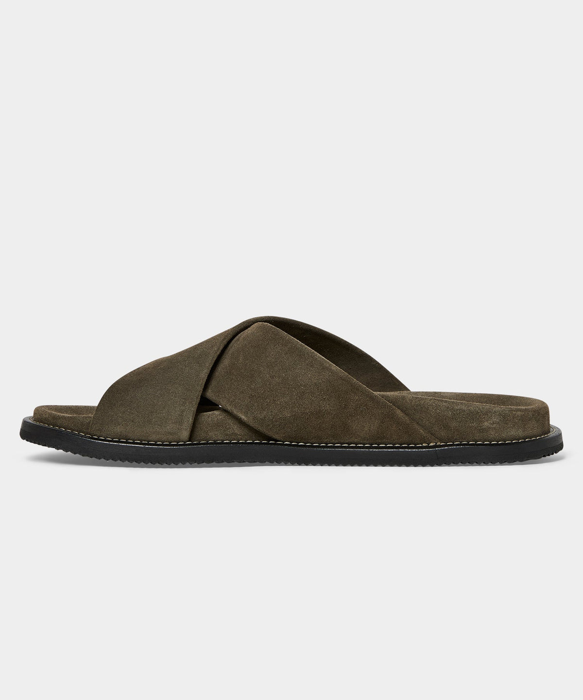 Todd Snyder Nomad Suede Crossover Sandal - Olive