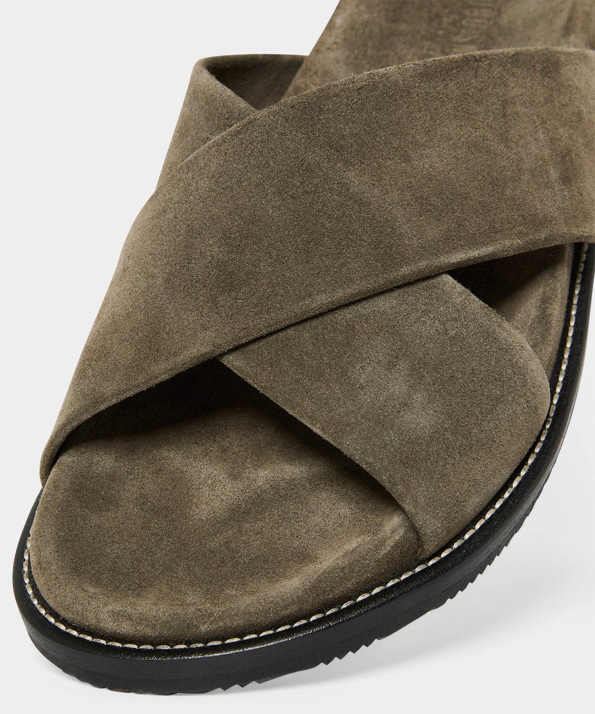 Todd Snyder Nomad Suede Crossover Sandal - Olive