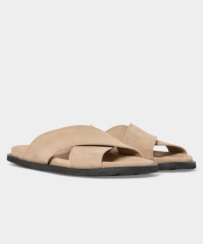 Todd Snyder Nomad Suede Crossover Sandal - Sand
