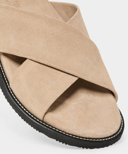 Todd Snyder Nomad Suede Crossover Sandal - Sand