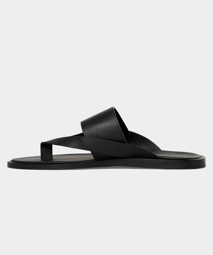 Todd Snyder Porto Leather Crossover Sandal - Black