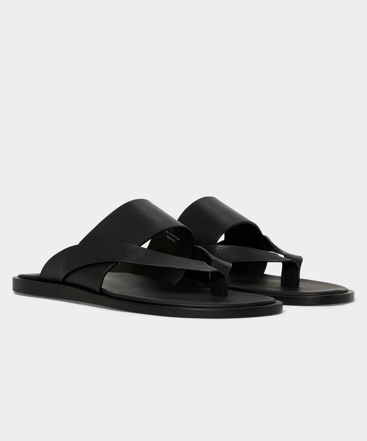 Todd Snyder Porto Leather Crossover Sandal - Black