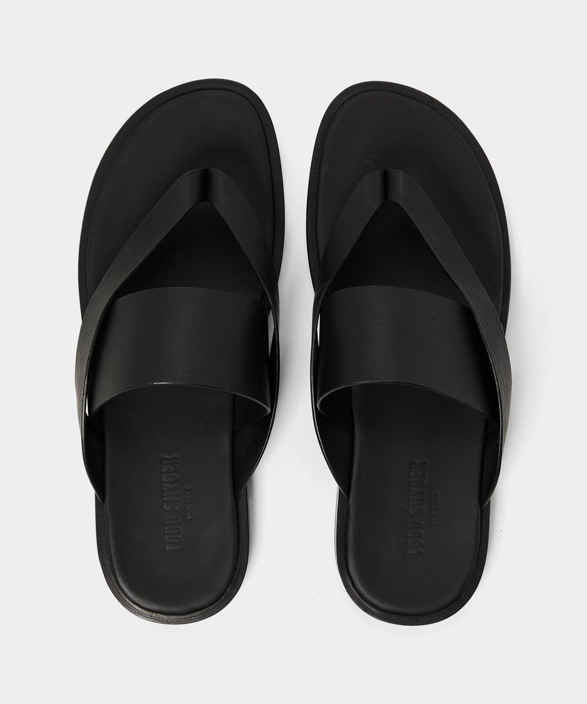 Todd Snyder Porto Leather Crossover Sandal - Black