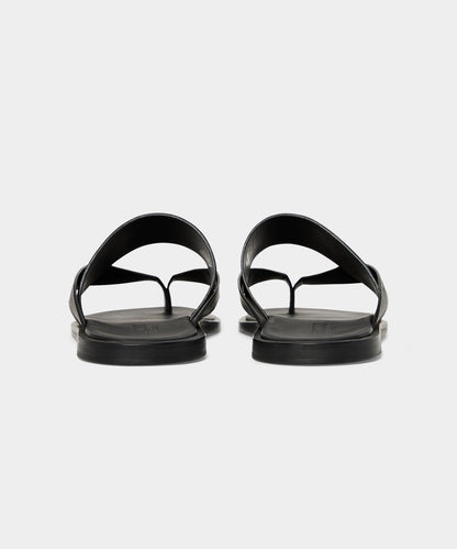 Todd Snyder Porto Leather Crossover Sandal - Black