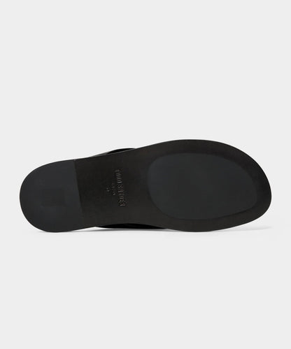 Todd Snyder Porto Leather Crossover Sandal - Black